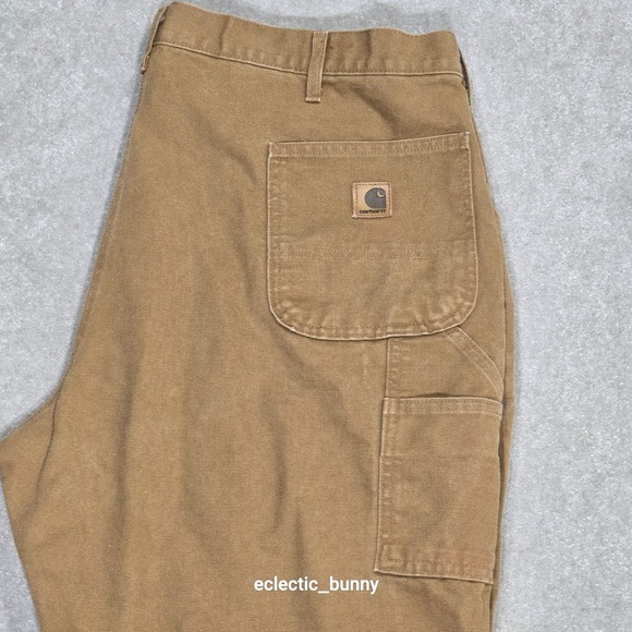 Carhartt B11 BRN Mens 44x30 Brown Duck Canvas Dungaree Work Pants Made in USA - Picture 6 of 8